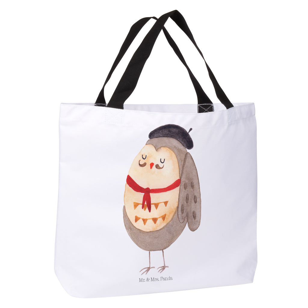 Shopper Eule Frankreich Beutel, Einkaufstasche, Tasche, Strandtasche, Einkaufsbeutel, Shopper, Schultasche, Freizeittasche, Tragebeutel, Schulbeutel, Alltagstasche, Eule, Eulen, Eule Deko, Owl, hibou, La vie est belle, das Leben ist schön, Spruch schön, Spruch Französisch, Frankreich