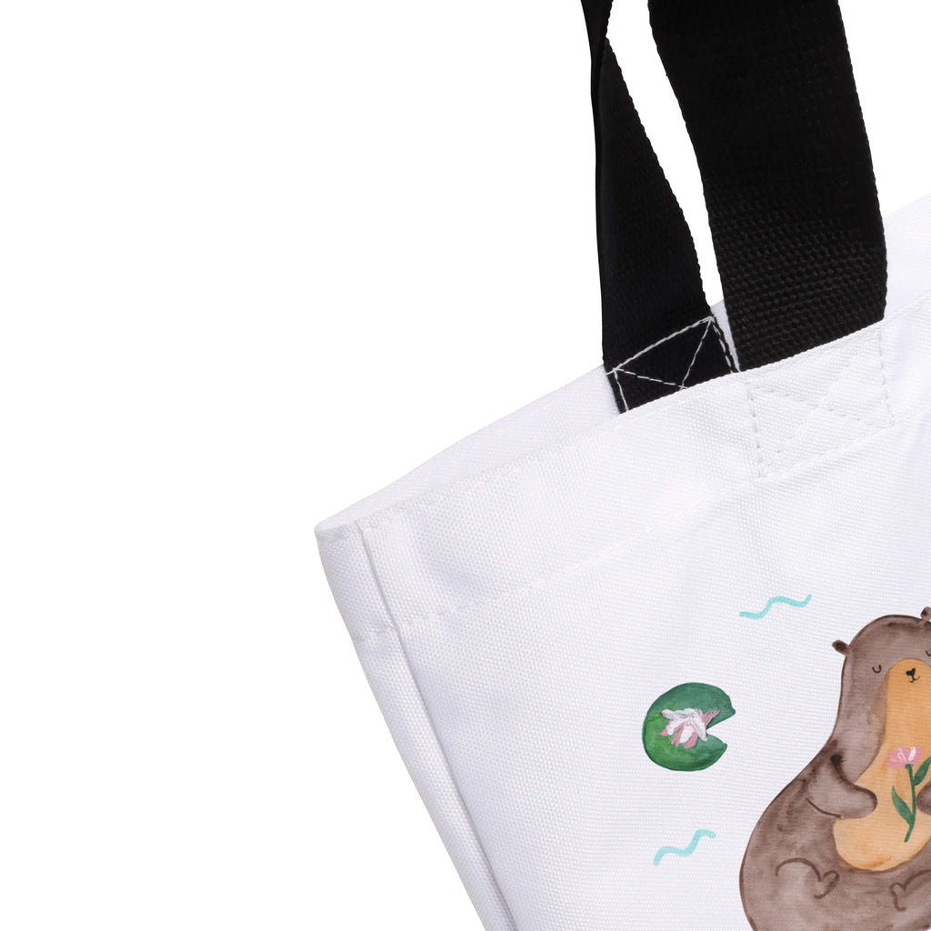 Shopper Otter Seerose Beutel, Einkaufstasche, Tasche, Strandtasche, Einkaufsbeutel, Shopper, Schultasche, Freizeittasche, Tragebeutel, Schulbeutel, Alltagstasche, Otter, Fischotter, Seeotter, Otter Seeotter See Otter