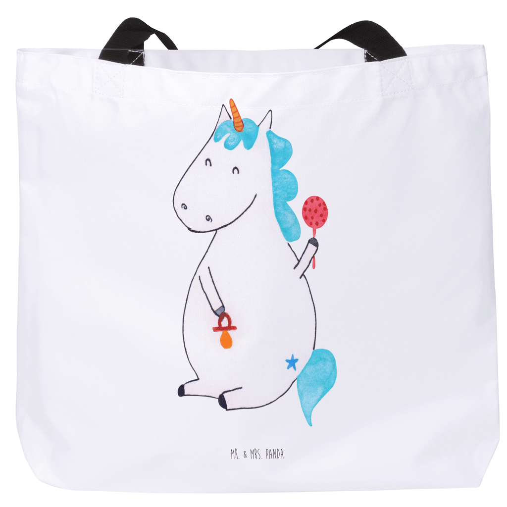 Shopper Einhorn Baby Beutel, Einkaufstasche, Tasche, Strandtasche, Einkaufsbeutel, Shopper, Schultasche, Freizeittasche, Tragebeutel, Schulbeutel, Alltagstasche, Einhorn, Einhörner, Einhorn Deko, Pegasus, Unicorn, Mutter, Geburt, Geburtstag, erstes Kind, Baby, Babyglück, Nachwuchs, Eltern, Party, Kind, Schnuller