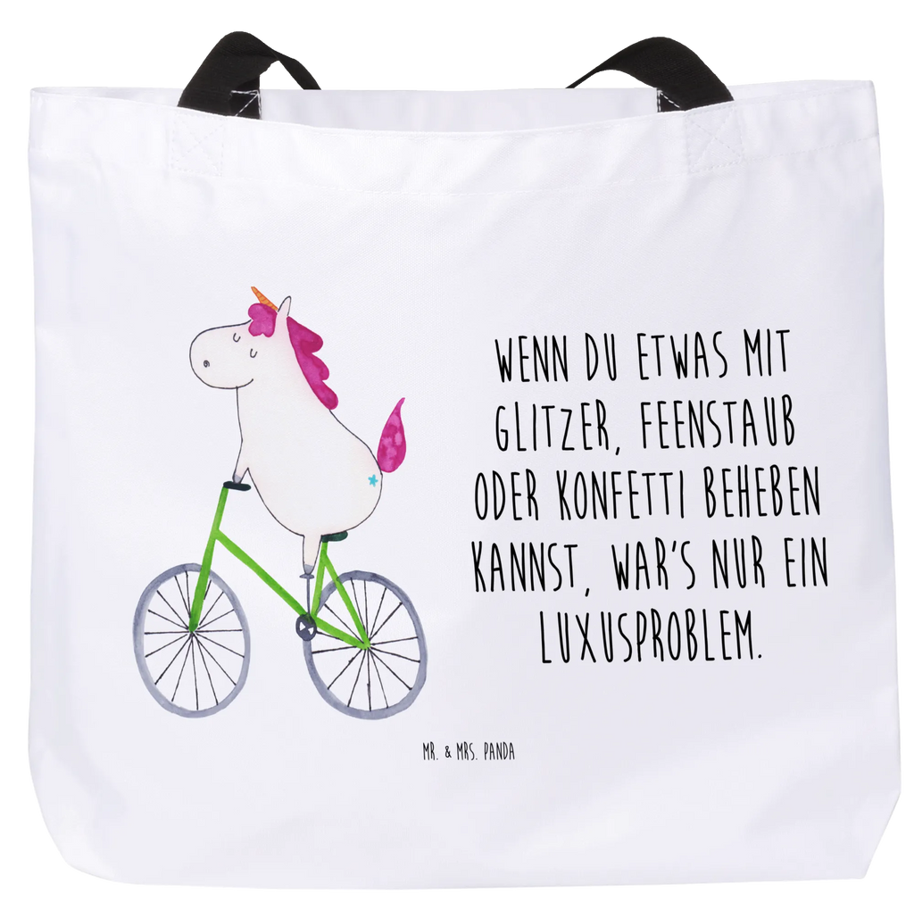 Shopper Einhorn Radfahrer Beutel, Einkaufstasche, Tasche, Strandtasche, Einkaufsbeutel, Shopper, Schultasche, Freizeittasche, Tragebeutel, Schulbeutel, Alltagstasche, Einhorn, Einhörner, Einhorn Deko, Pegasus, Unicorn, Radfahren, Radfahrer, Rad, Bike, Feenstaub, Konfetti, Luxusproblem, Kummer, Liebeskummer