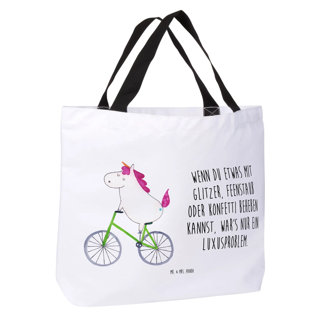 Shopper Einhorn Radfahrer Beutel, Einkaufstasche, Tasche, Strandtasche, Einkaufsbeutel, Shopper, Schultasche, Freizeittasche, Tragebeutel, Schulbeutel, Alltagstasche, Einhorn, Einhörner, Einhorn Deko, Pegasus, Unicorn, Radfahren, Radfahrer, Rad, Bike, Feenstaub, Konfetti, Luxusproblem, Kummer, Liebeskummer