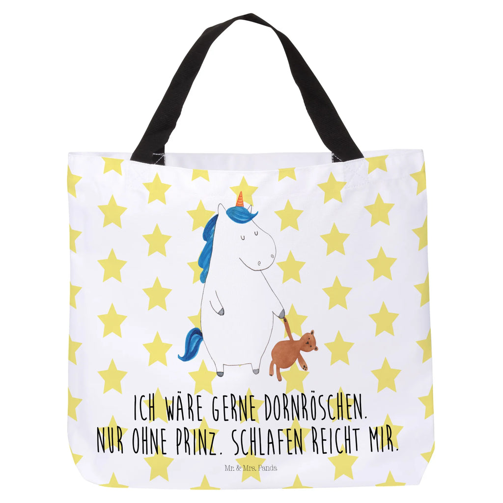 Shopper Einhorn Teddy Beutel, Einkaufstasche, Tasche, Strandtasche, Einkaufsbeutel, Shopper, Schultasche, Freizeittasche, Tragebeutel, Schulbeutel, Alltagstasche, Einhorn, Einhörner, Einhorn Deko, Unicorn, schlafen, gute Nacht, Single, Bett, Träumen, Freundin, Singleleben