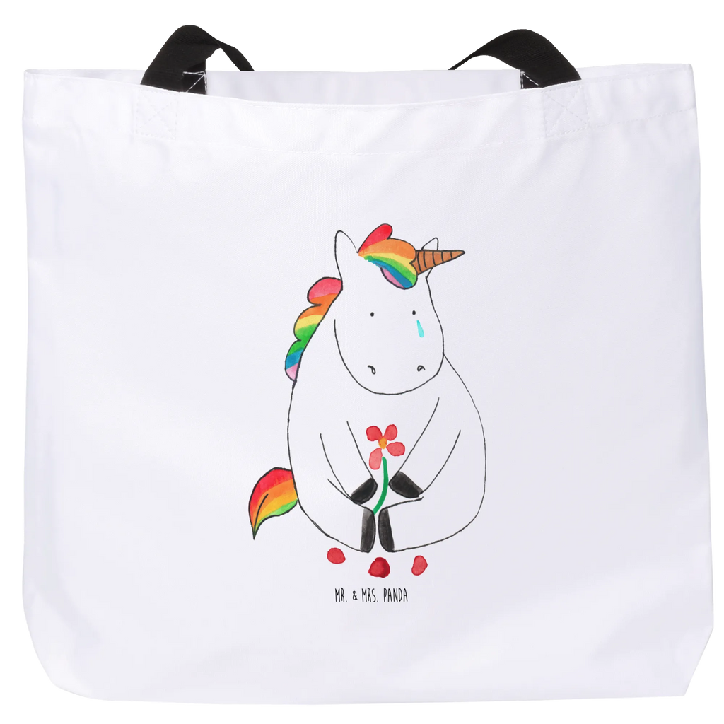 Shopper Einhorn Traurig Beutel, Einkaufstasche, Tasche, Strandtasche, Einkaufsbeutel, Shopper, Schultasche, Freizeittasche, Tragebeutel, Schulbeutel, Alltagstasche, Einhorn, Einhörner, Einhorn Deko, Pegasus, Unicorn, Glitzer, Trösten. Freundschaft, Freunde, Liebe, Trauer, Grußkarte, Blume