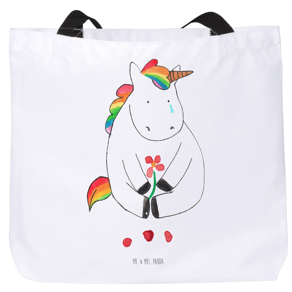 Shopper Einhorn Traurig Beutel, Einkaufstasche, Tasche, Strandtasche, Einkaufsbeutel, Shopper, Schultasche, Freizeittasche, Tragebeutel, Schulbeutel, Alltagstasche, Einhorn, Einhörner, Einhorn Deko, Pegasus, Unicorn, Glitzer, Trösten. Freundschaft, Freunde, Liebe, Trauer, Grußkarte, Blume