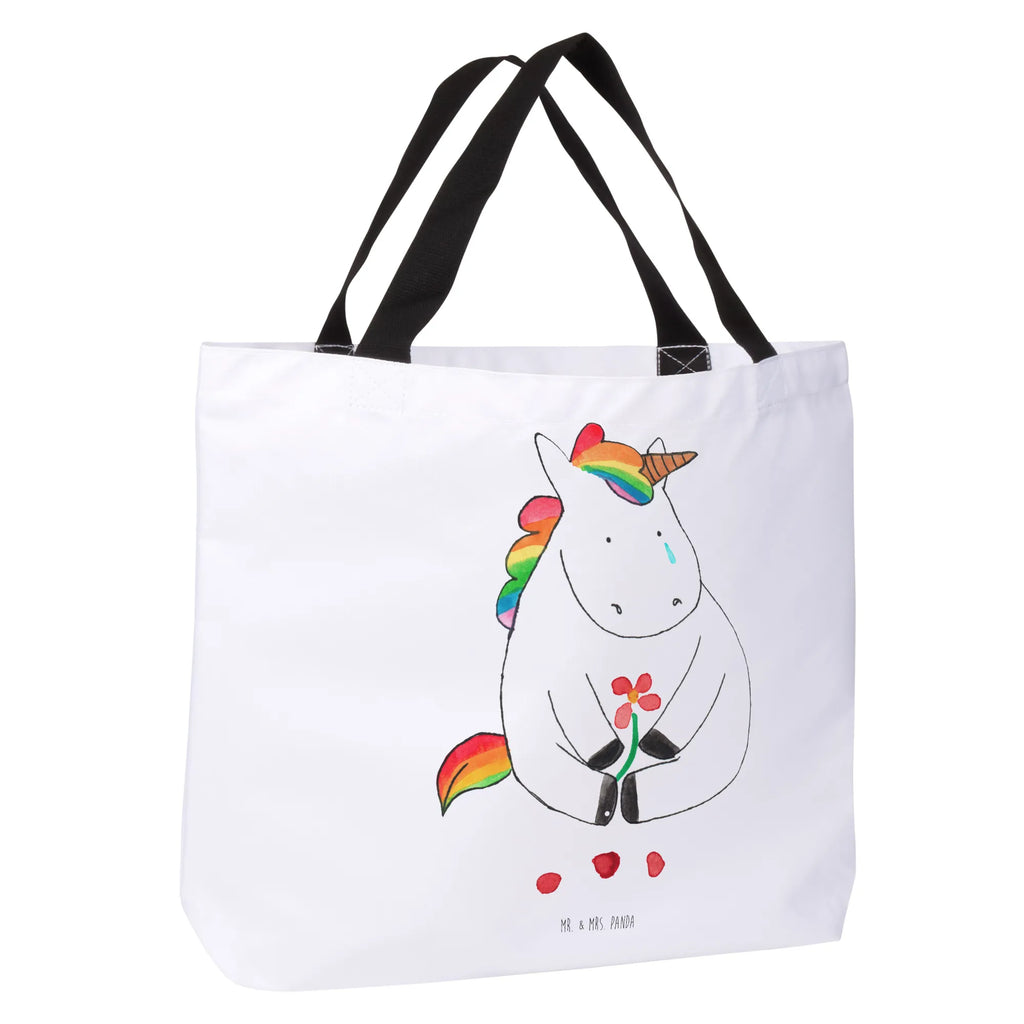 Shopper Einhorn Traurig Beutel, Einkaufstasche, Tasche, Strandtasche, Einkaufsbeutel, Shopper, Schultasche, Freizeittasche, Tragebeutel, Schulbeutel, Alltagstasche, Einhorn, Einhörner, Einhorn Deko, Pegasus, Unicorn, Glitzer, Trösten. Freundschaft, Freunde, Liebe, Trauer, Grußkarte, Blume