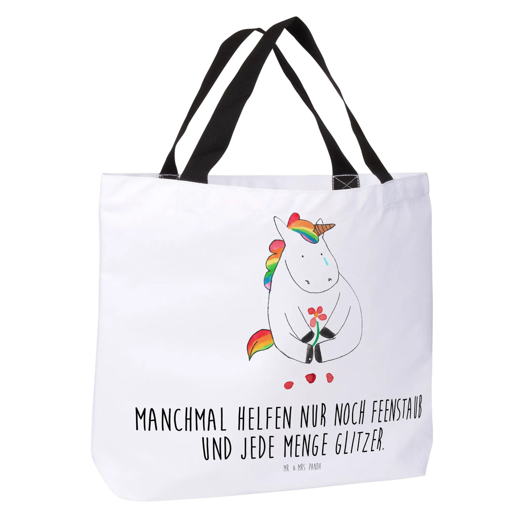 Shopper Einhorn Traurig Beutel, Einkaufstasche, Tasche, Strandtasche, Einkaufsbeutel, Shopper, Schultasche, Freizeittasche, Tragebeutel, Schulbeutel, Alltagstasche, Einhorn, Einhörner, Einhorn Deko, Pegasus, Unicorn, Glitzer, Trösten. Freundschaft, Freunde, Liebe, Trauer, Grußkarte, Blume