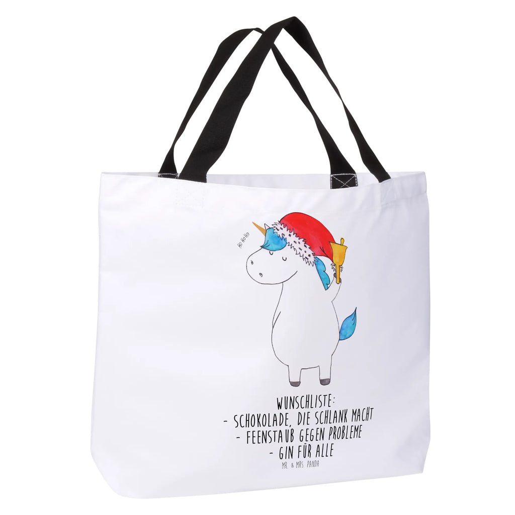 Shopper Einhorn Weihnachtsmann Beutel, Einkaufstasche, Tasche, Strandtasche, Einkaufsbeutel, Shopper, Schultasche, Freizeittasche, Tragebeutel, Schulbeutel, Alltagstasche, Einhorn, Einhörner, Einhorn Deko, Pegasus, Unicorn, Gin, Schokolade, Schoki, Weihnachten, Weihnachtsmann, Nikolaus, Wunschzettel, Wunschliste, Feenstaub