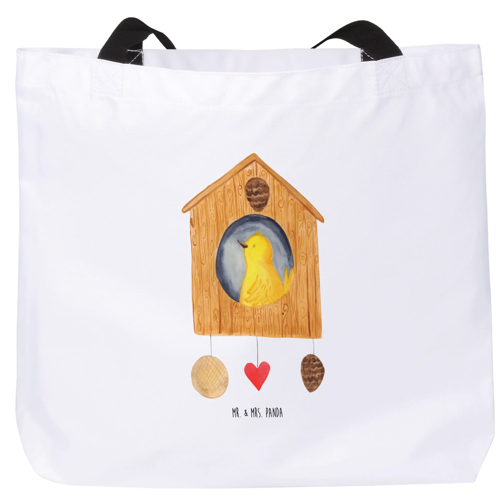 Shopper Vogelhaus sweet Home Beutel, Einkaufstasche, Tasche, Strandtasche, Einkaufsbeutel, Shopper, Schultasche, Freizeittasche, Tragebeutel, Schulbeutel, Alltagstasche, Tiermotive, Gute Laune, lustige Sprüche, Tiere, Vogelhaus, Vogel, Home sweet Home, Einzug, Umzug, Geschenk, Einzugsgeschenk, Hausbau, Haus