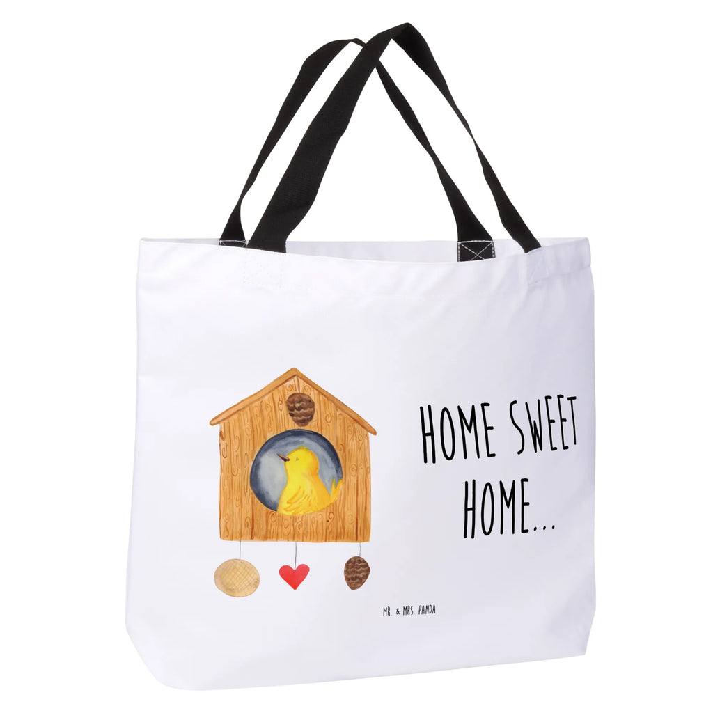 Shopper Vogelhaus sweet Home Beutel, Einkaufstasche, Tasche, Strandtasche, Einkaufsbeutel, Shopper, Schultasche, Freizeittasche, Tragebeutel, Schulbeutel, Alltagstasche, Tiermotive, Gute Laune, lustige Sprüche, Tiere, Vogelhaus, Vogel, Home sweet Home, Einzug, Umzug, Geschenk, Einzugsgeschenk, Hausbau, Haus