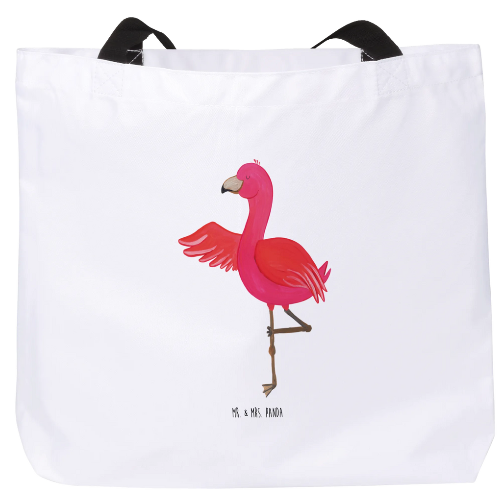 Shopper Flamingo Yoga Beutel, Einkaufstasche, Tasche, Strandtasche, Einkaufsbeutel, Shopper, Schultasche, Freizeittasche, Tragebeutel, Schulbeutel, Alltagstasche, Flamingo, Vogel, Yoga, Namaste, Achtsamkeit, Yoga-Übung, Entspannung, Ärger, Aufregen, Tiefenentspannung