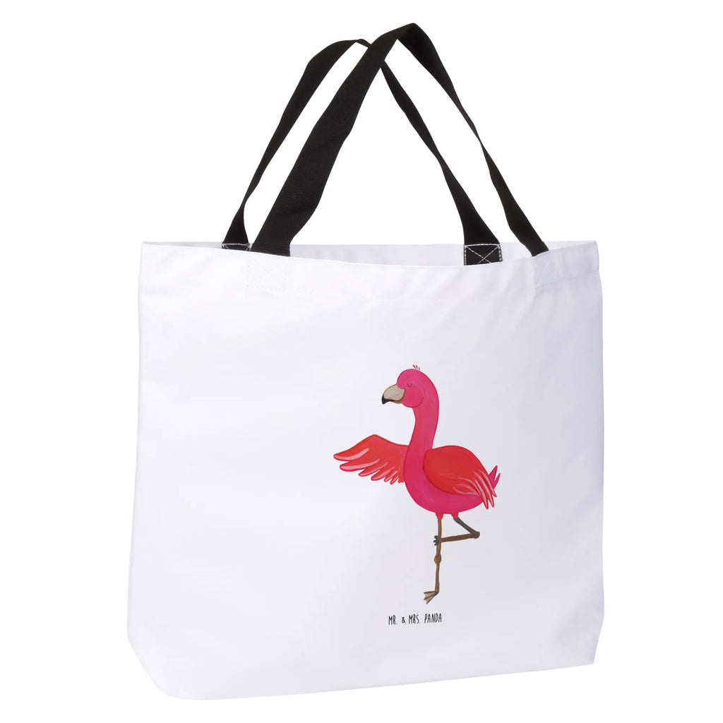 Shopper Flamingo Yoga Beutel, Einkaufstasche, Tasche, Strandtasche, Einkaufsbeutel, Shopper, Schultasche, Freizeittasche, Tragebeutel, Schulbeutel, Alltagstasche, Flamingo, Vogel, Yoga, Namaste, Achtsamkeit, Yoga-Übung, Entspannung, Ärger, Aufregen, Tiefenentspannung