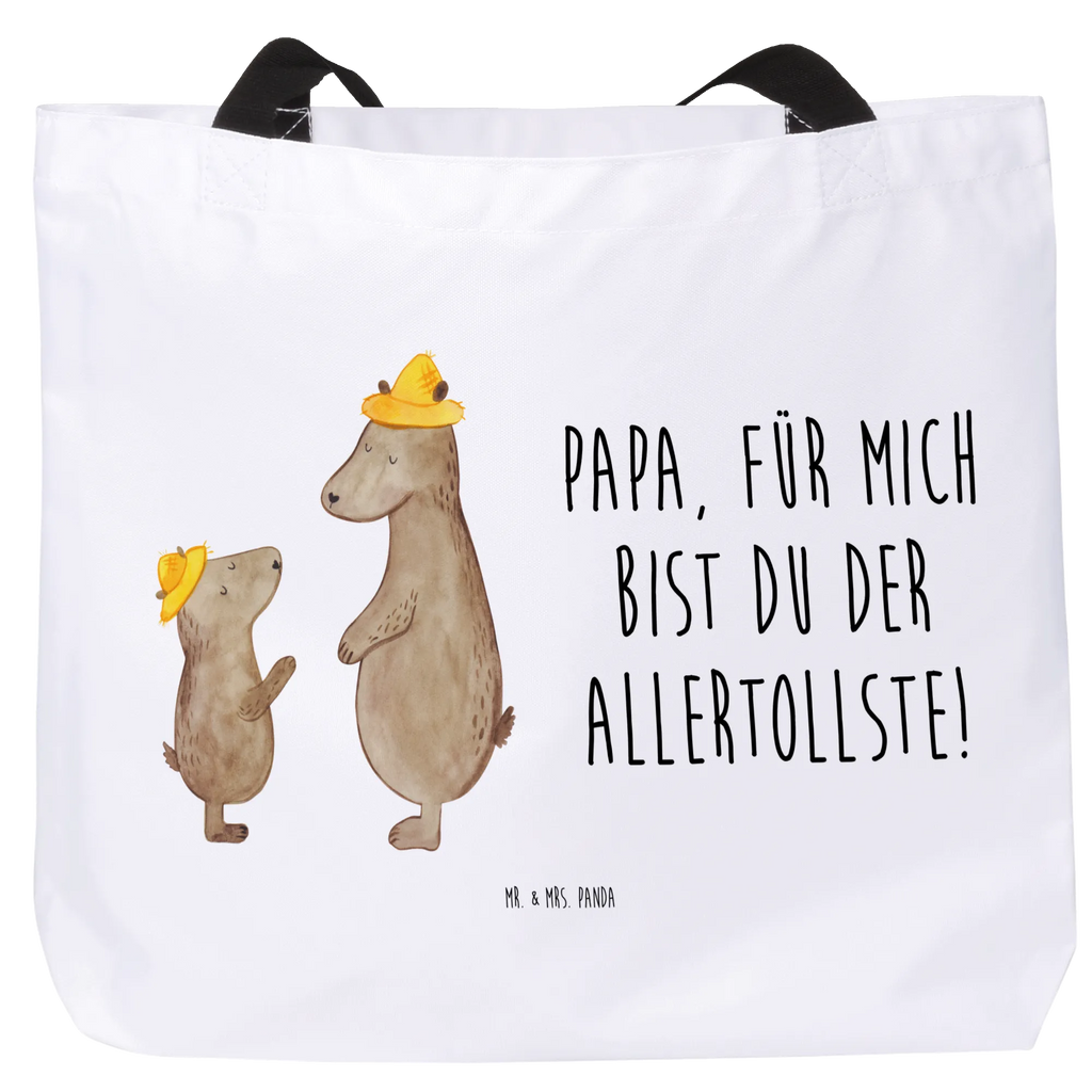 Shopper Bären mit Hut Beutel, Einkaufstasche, Tasche, Strandtasche, Einkaufsbeutel, Shopper, Schultasche, Freizeittasche, Tragebeutel, Schulbeutel, Alltagstasche, Familie, Vatertag, Muttertag, Bruder, Schwester, Mama, Papa, Oma, Opa, Bär, Bären, Vater, Papi, Paps, Dad, Daddy, Lieblingsmensch, Sohn, Söhne, Kind, Kinder, Vater-Sohn, Family, Vorbild