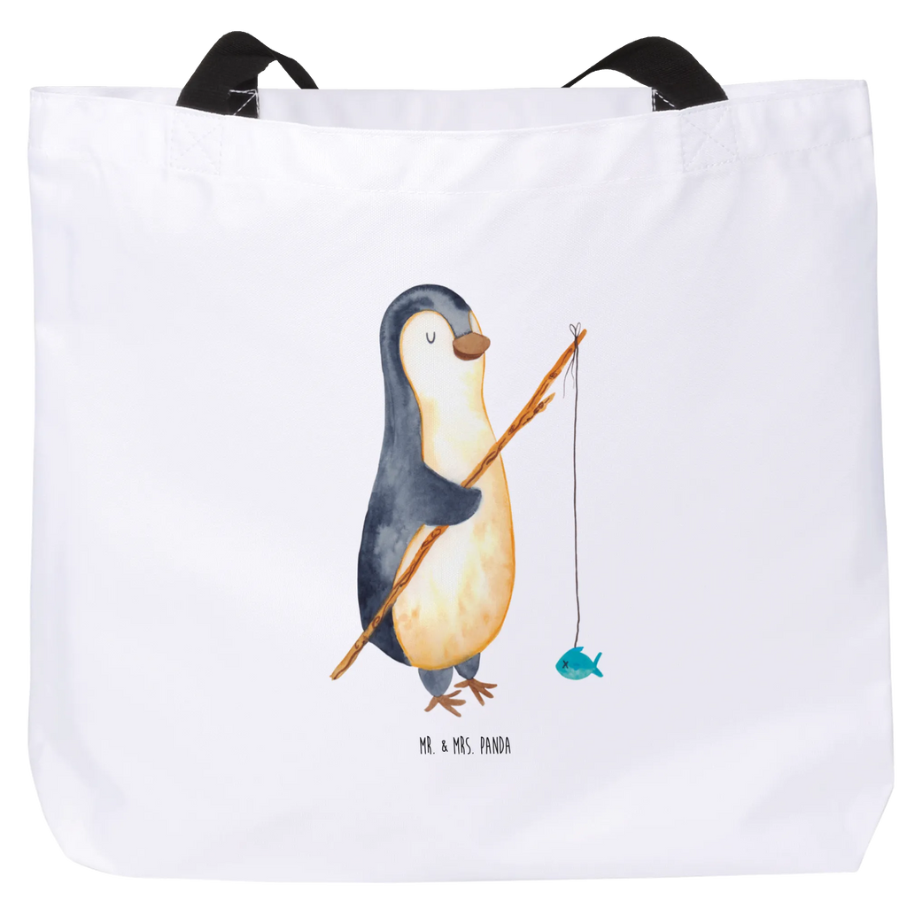 Shopper Pinguin Angler Beutel, Einkaufstasche, Tasche, Strandtasche, Einkaufsbeutel, Shopper, Schultasche, Freizeittasche, Tragebeutel, Schulbeutel, Alltagstasche, Pinguin, Pinguine, Angeln, Angler, Tagträume, Hobby, Plan, Planer, Tagesplan, Neustart, Motivation, Geschenk, Freundinnen, Geschenkidee, Urlaub, Wochenende