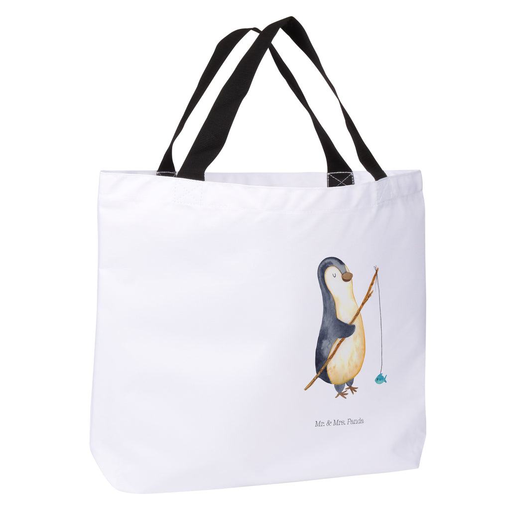 Shopper Pinguin Angler Beutel, Einkaufstasche, Tasche, Strandtasche, Einkaufsbeutel, Shopper, Schultasche, Freizeittasche, Tragebeutel, Schulbeutel, Alltagstasche, Pinguin, Pinguine, Angeln, Angler, Tagträume, Hobby, Plan, Planer, Tagesplan, Neustart, Motivation, Geschenk, Freundinnen, Geschenkidee, Urlaub, Wochenende