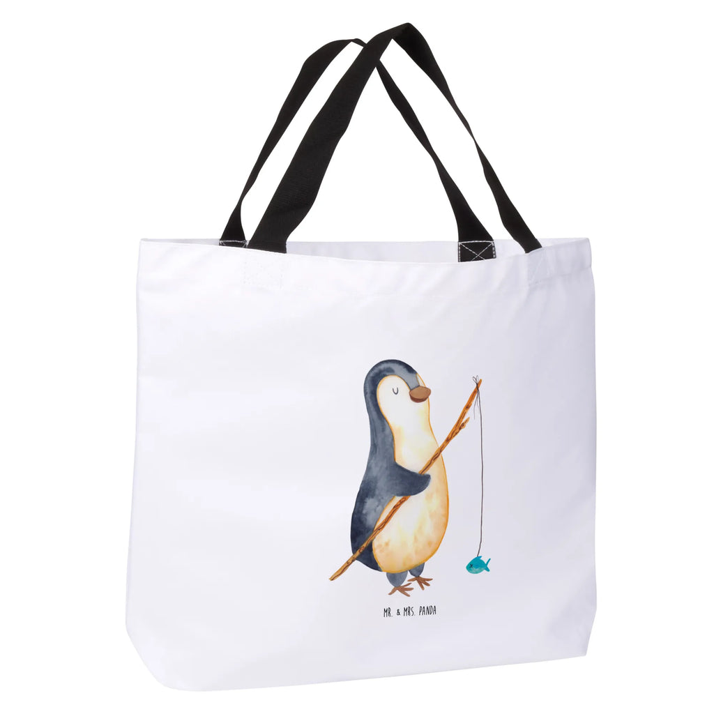 Shopper Pinguin Angler Beutel, Einkaufstasche, Tasche, Strandtasche, Einkaufsbeutel, Shopper, Schultasche, Freizeittasche, Tragebeutel, Schulbeutel, Alltagstasche, Pinguin, Pinguine, Angeln, Angler, Tagträume, Hobby, Plan, Planer, Tagesplan, Neustart, Motivation, Geschenk, Freundinnen, Geschenkidee, Urlaub, Wochenende