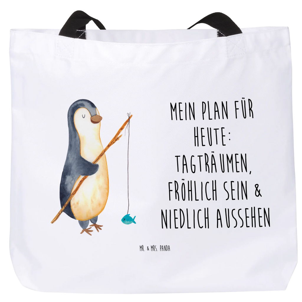 Shopper Pinguin Angler Beutel, Einkaufstasche, Tasche, Strandtasche, Einkaufsbeutel, Shopper, Schultasche, Freizeittasche, Tragebeutel, Schulbeutel, Alltagstasche, Pinguin, Pinguine, Angeln, Angler, Tagträume, Hobby, Plan, Planer, Tagesplan, Neustart, Motivation, Geschenk, Freundinnen, Geschenkidee, Urlaub, Wochenende