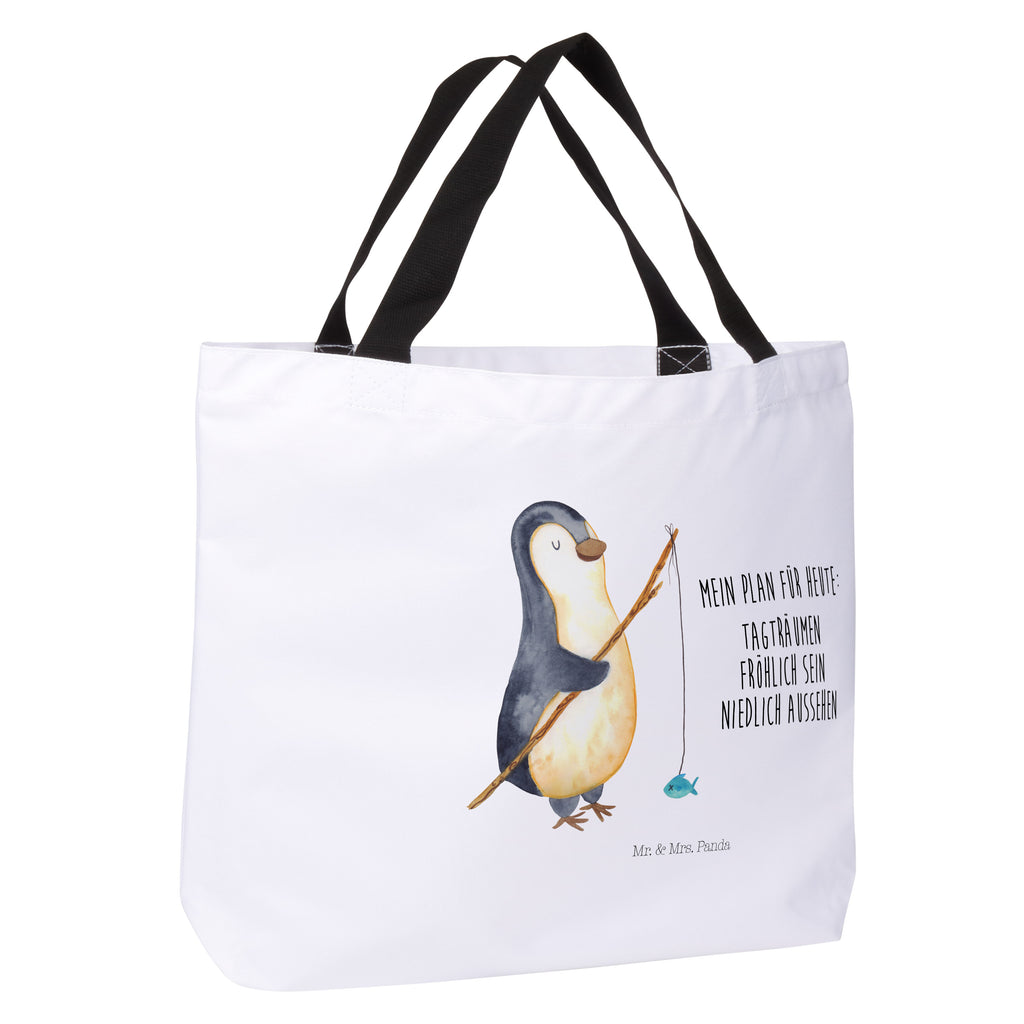 Shopper Pinguin Angler Beutel, Einkaufstasche, Tasche, Strandtasche, Einkaufsbeutel, Shopper, Schultasche, Freizeittasche, Tragebeutel, Schulbeutel, Alltagstasche, Pinguin, Pinguine, Angeln, Angler, Tagträume, Hobby, Plan, Planer, Tagesplan, Neustart, Motivation, Geschenk, Freundinnen, Geschenkidee, Urlaub, Wochenende