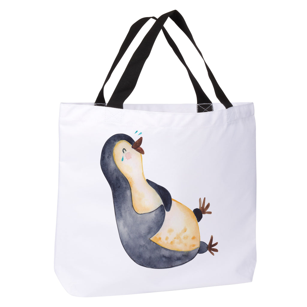 Shopper Pinguin Lachen Beutel, Einkaufstasche, Tasche, Strandtasche, Einkaufsbeutel, Shopper, Schultasche, Freizeittasche, Tragebeutel, Schulbeutel, Alltagstasche, Pinguin, Pinguine, lustiger Spruch, Optimismus, Fröhlich, Lachen, Humor, Fröhlichkeit