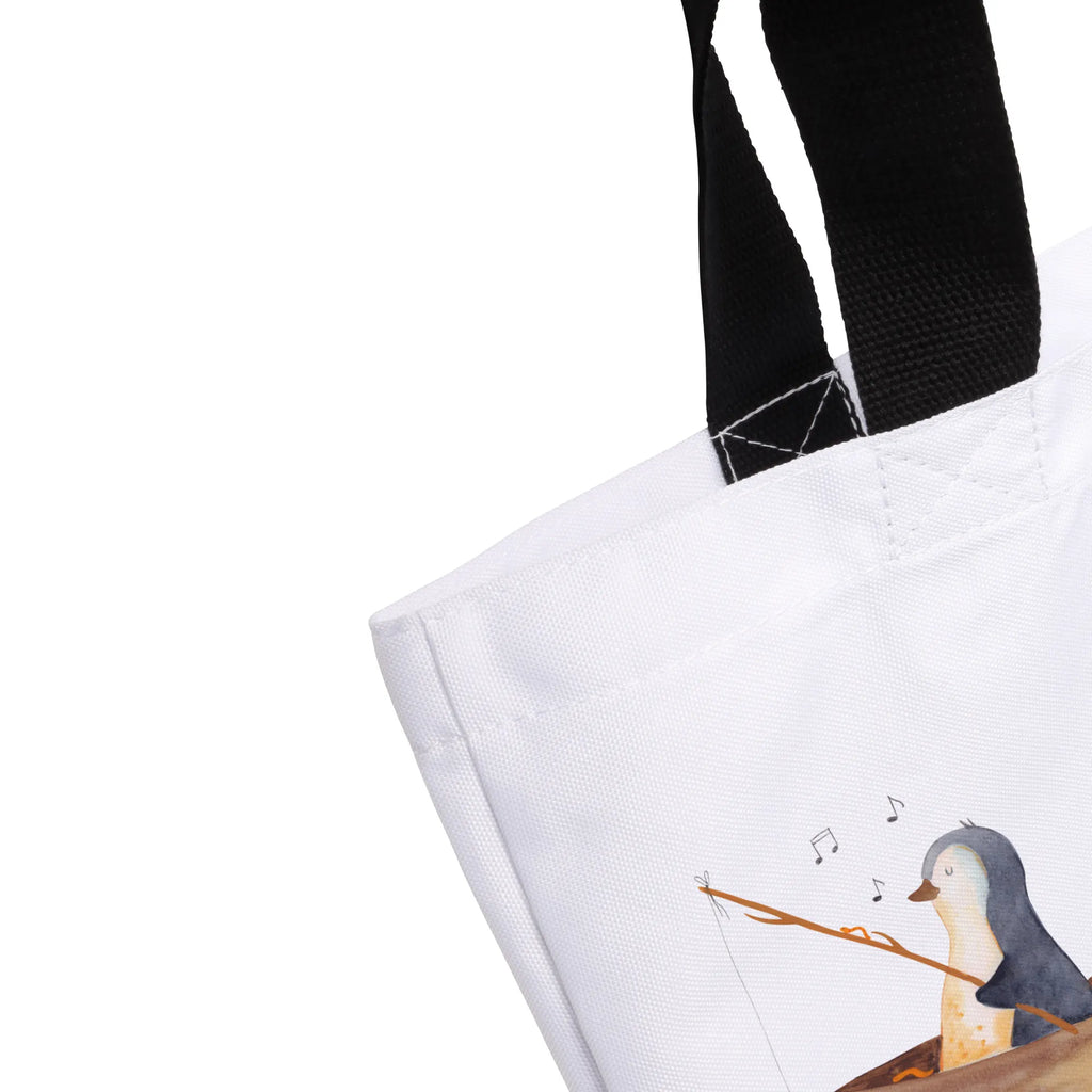 Shopper Pinguin Angelboot Beutel, Einkaufstasche, Tasche, Strandtasche, Einkaufsbeutel, Shopper, Schultasche, Freizeittasche, Tragebeutel, Schulbeutel, Alltagstasche, Pinguin, Pinguine, Angeln, Boot, Angelboot, Lebenslust, Leben, genießen, Motivation, Neustart, Neuanfang, Trennung, Scheidung, Geschenkidee Liebeskummer