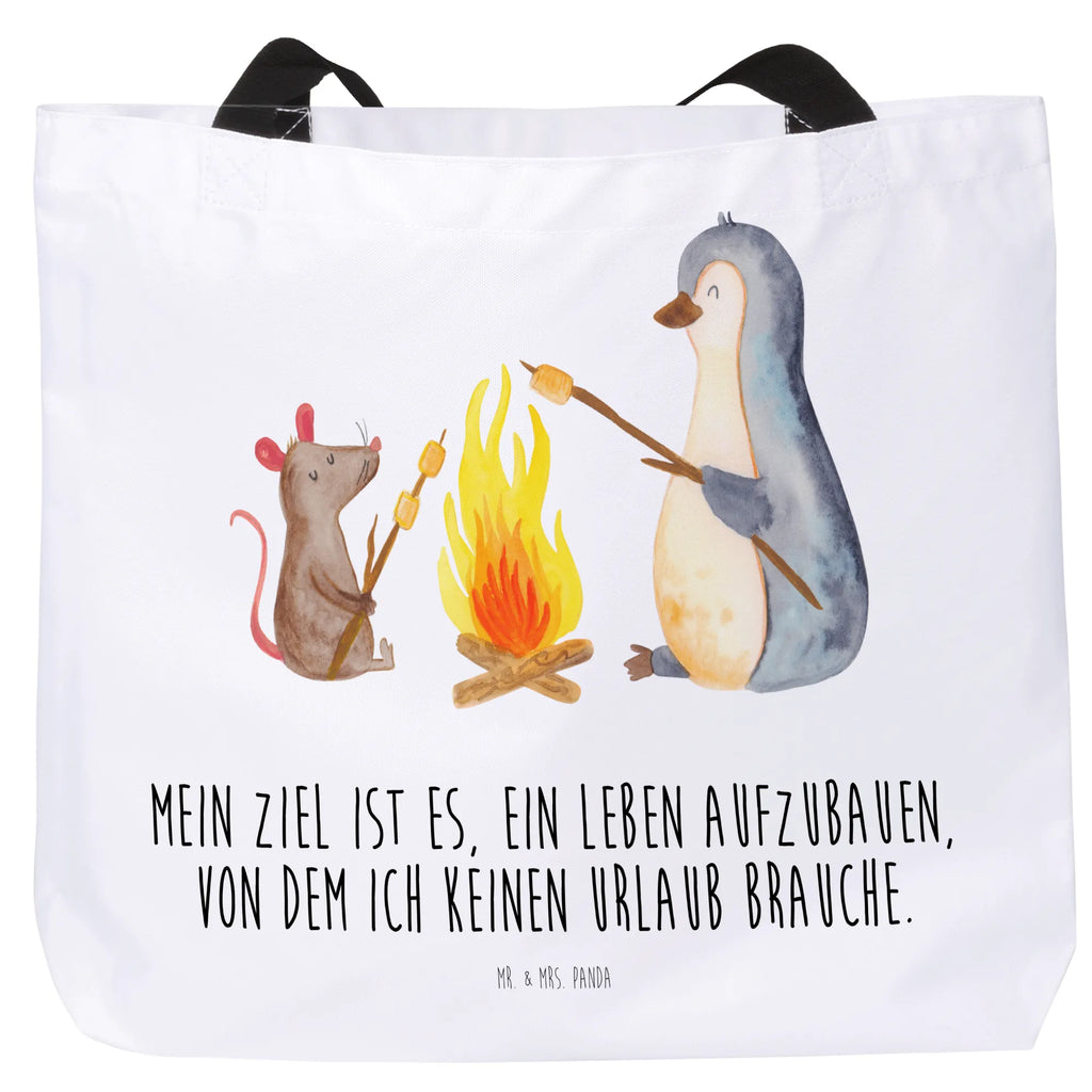 Shopper Pinguin Lagerfeuer Beutel, Einkaufstasche, Tasche, Strandtasche, Einkaufsbeutel, Shopper, Schultasche, Freizeittasche, Tragebeutel, Schulbeutel, Alltagstasche, Pinguin, Maus, Pinguine, Lagerfeuer, Leben, Arbeit, Job, Motivation, Büro, Büroalltag, Lebensspruch, Lebensmotivation, Neustart, Liebe, grillen, Feuer, Marshmallows