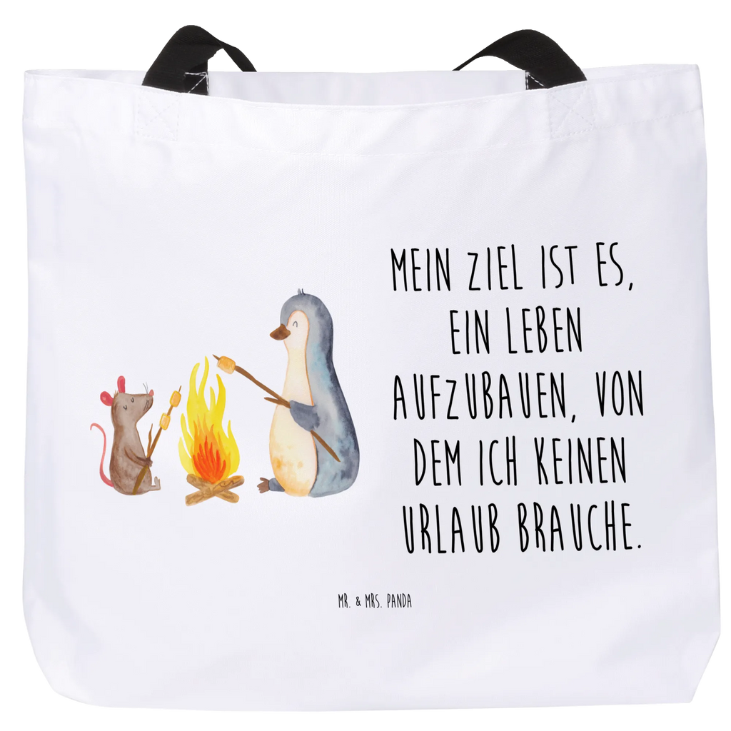 Shopper Pinguin Lagerfeuer Beutel, Einkaufstasche, Tasche, Strandtasche, Einkaufsbeutel, Shopper, Schultasche, Freizeittasche, Tragebeutel, Schulbeutel, Alltagstasche, Pinguin, Maus, Pinguine, Lagerfeuer, Leben, Arbeit, Job, Motivation, Büro, Büroalltag, Lebensspruch, Lebensmotivation, Neustart, Liebe, grillen, Feuer, Marshmallows