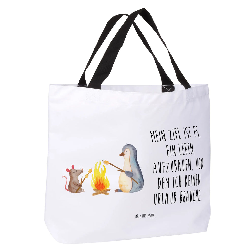 Shopper Pinguin Lagerfeuer Beutel, Einkaufstasche, Tasche, Strandtasche, Einkaufsbeutel, Shopper, Schultasche, Freizeittasche, Tragebeutel, Schulbeutel, Alltagstasche, Pinguin, Maus, Pinguine, Lagerfeuer, Leben, Arbeit, Job, Motivation, Büro, Büroalltag, Lebensspruch, Lebensmotivation, Neustart, Liebe, grillen, Feuer, Marshmallows