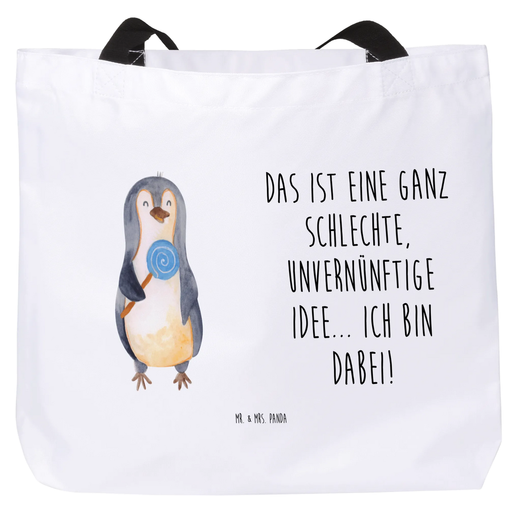 Shopper Pinguin Lolli Beutel, Einkaufstasche, Tasche, Strandtasche, Einkaufsbeutel, Shopper, Schultasche, Freizeittasche, Tragebeutel, Schulbeutel, Alltagstasche, Pinguin, Pinguine, Lolli, Süßigkeiten, Blödsinn, Spruch, Rebell, Gauner, Ganove, Rabauke