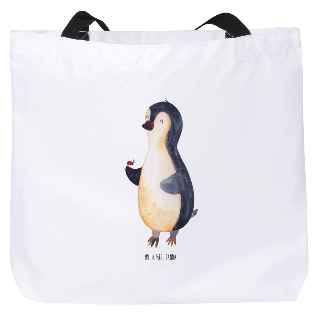 Shopper Pinguin Marienkäfer Beutel, Einkaufstasche, Tasche, Strandtasche, Einkaufsbeutel, Shopper, Schultasche, Freizeittasche, Tragebeutel, Schulbeutel, Alltagstasche, Pinguin, Pinguine, Marienkäfer, Liebe, Wunder, Glück, Freude, Lebensfreude