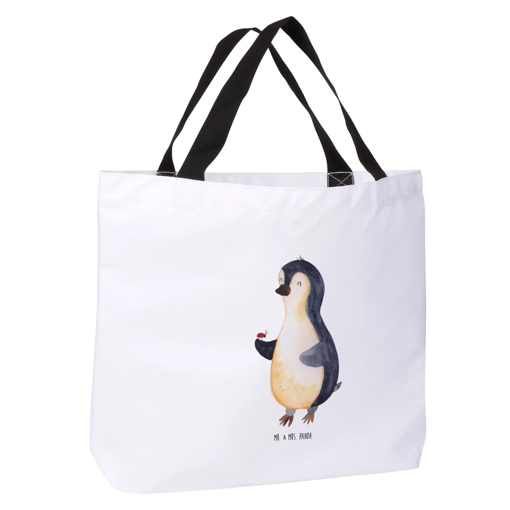 Shopper Pinguin Marienkäfer Beutel, Einkaufstasche, Tasche, Strandtasche, Einkaufsbeutel, Shopper, Schultasche, Freizeittasche, Tragebeutel, Schulbeutel, Alltagstasche, Pinguin, Pinguine, Marienkäfer, Liebe, Wunder, Glück, Freude, Lebensfreude