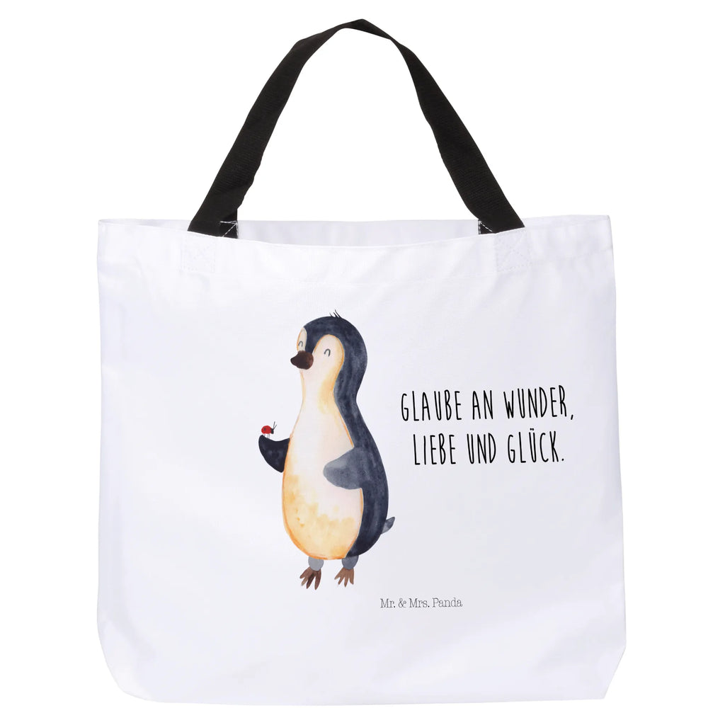 Shopper Pinguin Marienkäfer Beutel, Einkaufstasche, Tasche, Strandtasche, Einkaufsbeutel, Shopper, Schultasche, Freizeittasche, Tragebeutel, Schulbeutel, Alltagstasche, Pinguin, Pinguine, Marienkäfer, Liebe, Wunder, Glück, Freude, Lebensfreude