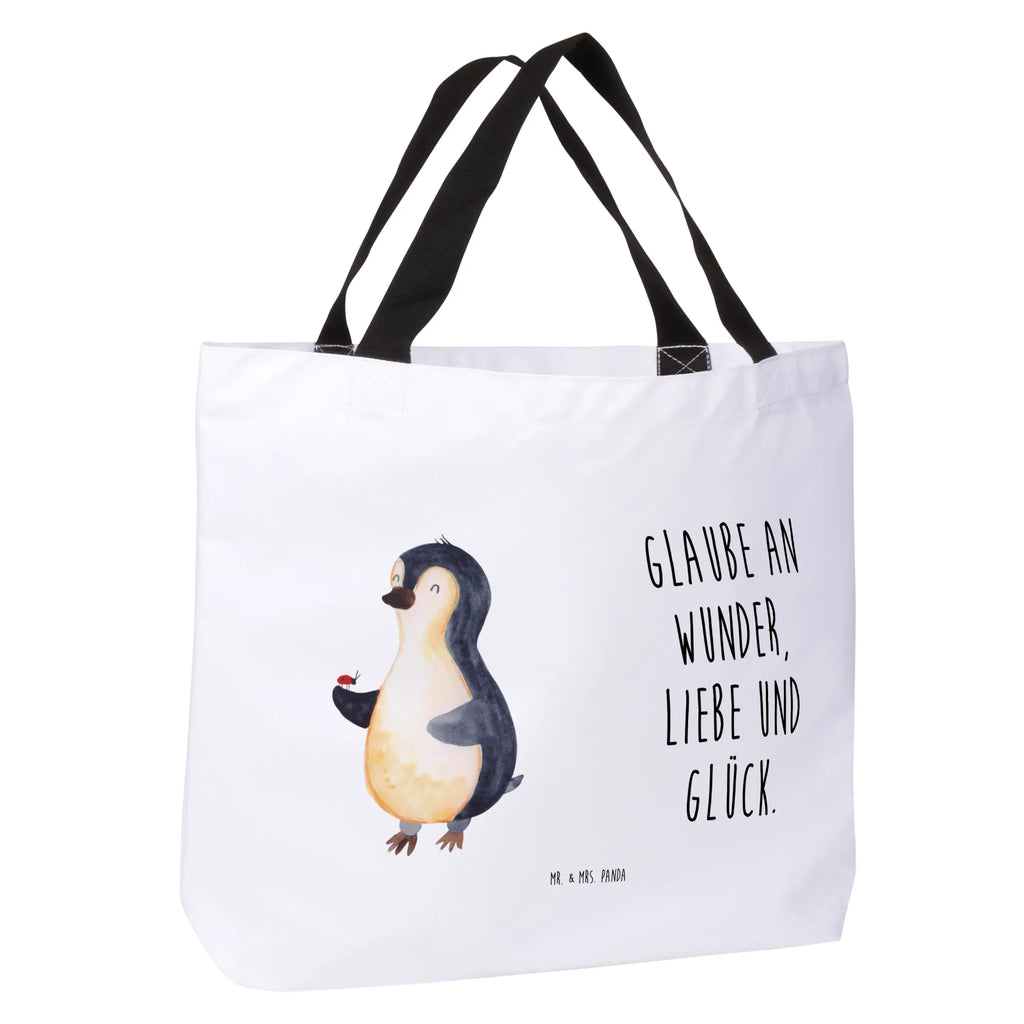 Shopper Pinguin Marienkäfer Beutel, Einkaufstasche, Tasche, Strandtasche, Einkaufsbeutel, Shopper, Schultasche, Freizeittasche, Tragebeutel, Schulbeutel, Alltagstasche, Pinguin, Pinguine, Marienkäfer, Liebe, Wunder, Glück, Freude, Lebensfreude