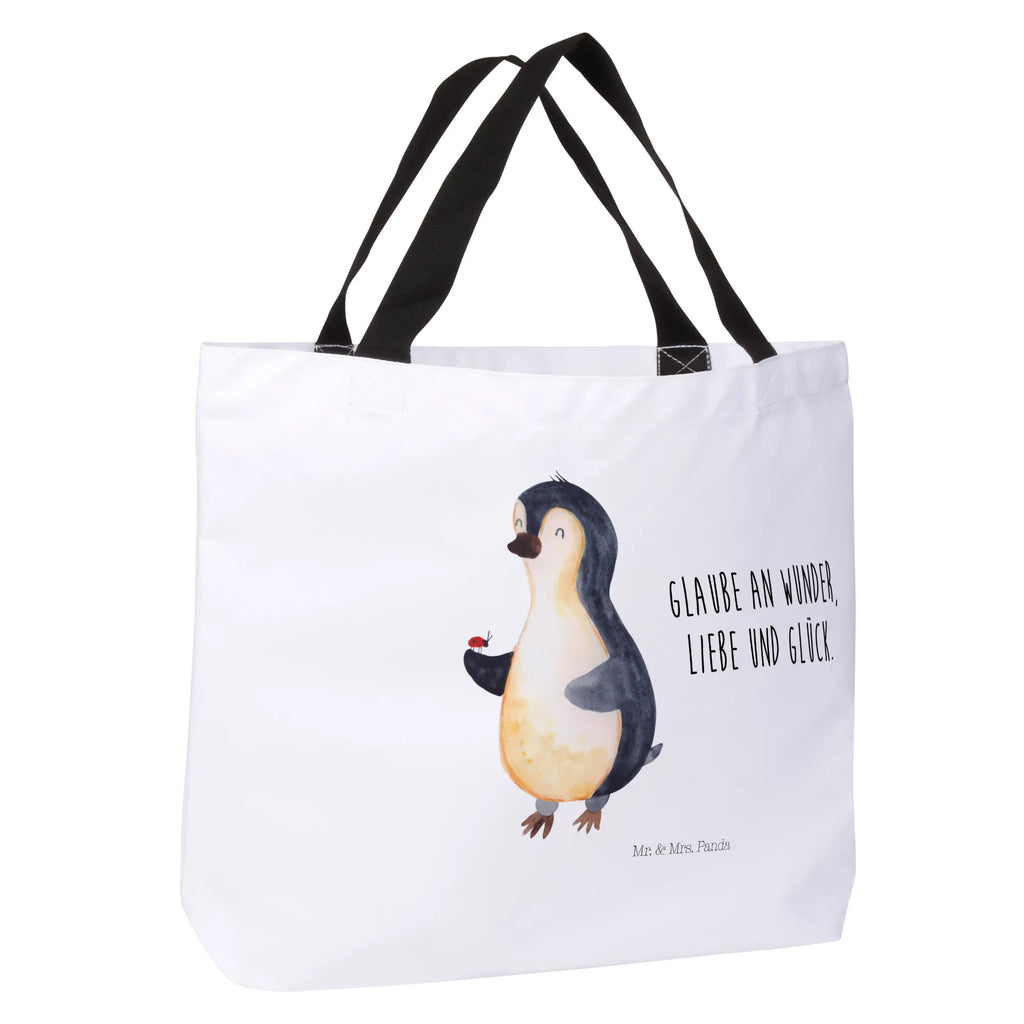 Shopper Pinguin Marienkäfer Beutel, Einkaufstasche, Tasche, Strandtasche, Einkaufsbeutel, Shopper, Schultasche, Freizeittasche, Tragebeutel, Schulbeutel, Alltagstasche, Pinguin, Pinguine, Marienkäfer, Liebe, Wunder, Glück, Freude, Lebensfreude