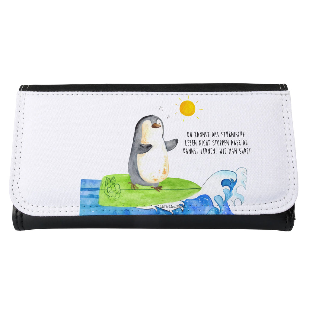 Damen Portemonnaie Pinguin Surfer Portemonnaie, Portemonee, Geldbörse, Damen, Groß, XXL, Geldbeutel, Portemonnaies, Pinguin, Pinguine, surfen, Surfer, Hawaii, Urlaub, Wellen, Wellen reiten, Portugal