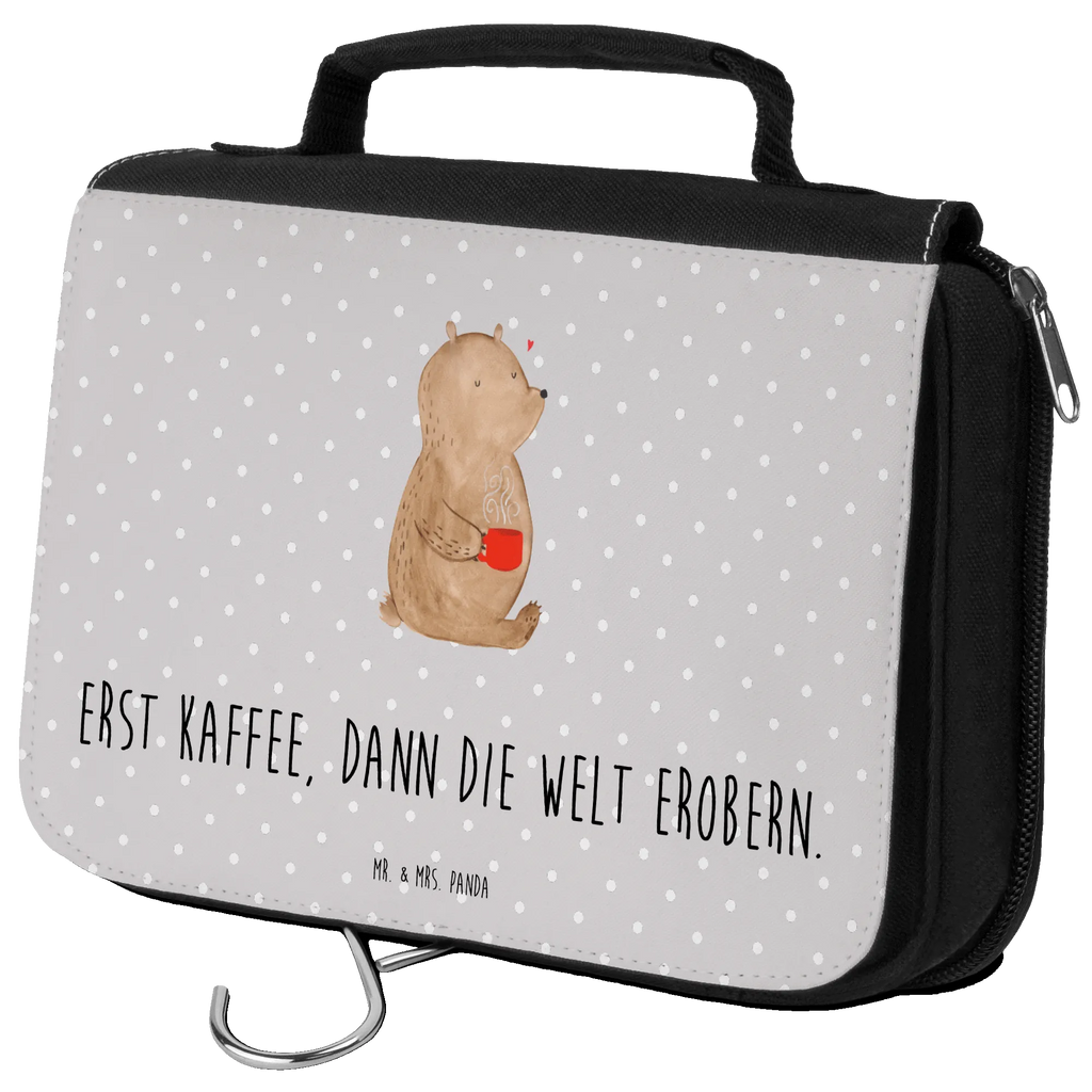 Kulturbeutel Bär Kaffee Kulturbeutel, Zum Aufhängen, Waschtasche, Kosmetiktasche, Damen, Herren, Aufbewahrungstasche, Schminktasche, Kosmetikbeutel, Organizer, Kulturtasche, Schminkutensil, Bär, Teddy, Teddybär, Kaffee, Coffee, Bären, guten Morgen, Morgenroutine, Welt erobern, Welt retten, Motivation