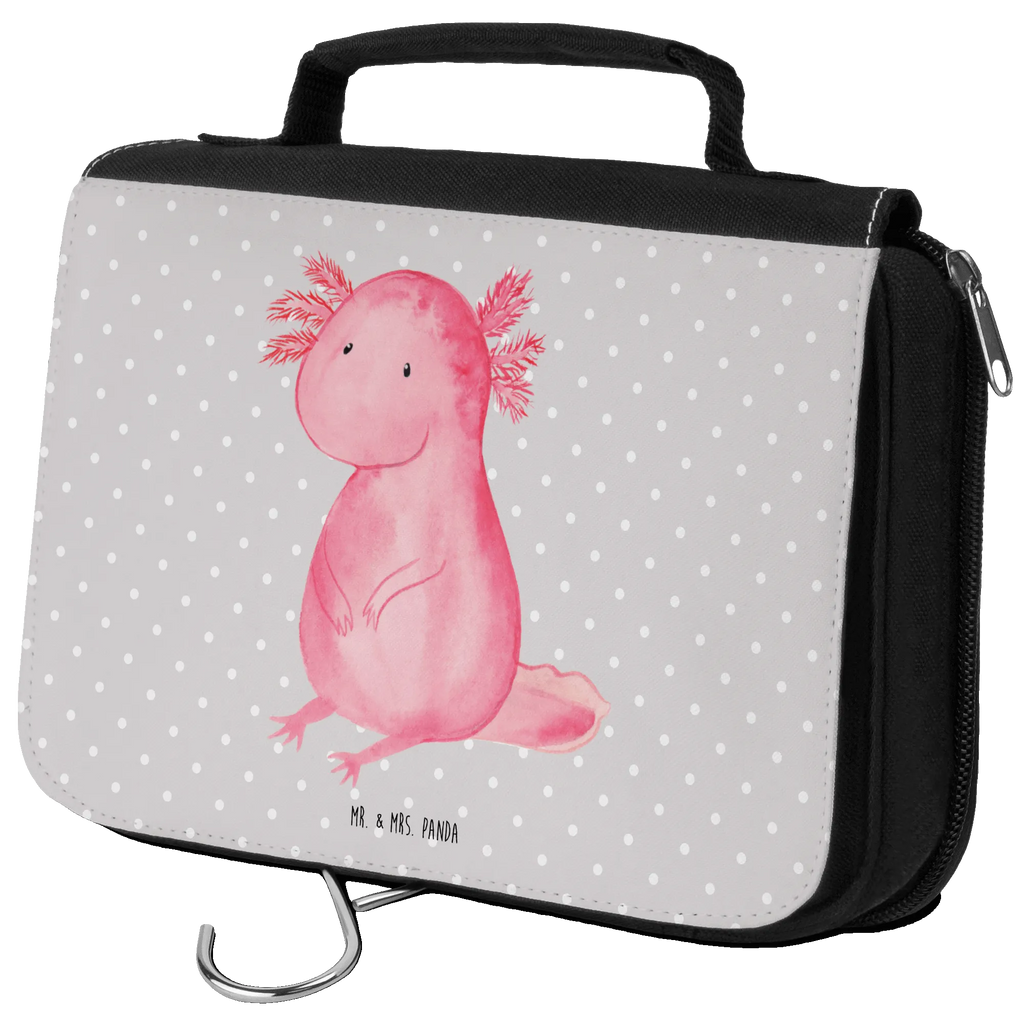 Kulturbeutel Axolotl null Kulturbeutel, Zum Aufhängen, Waschtasche, Kosmetiktasche, Damen, Herren, Aufbewahrungstasche, Schminktasche, Kosmetikbeutel, Organizer, Kulturtasche, Schminkutensil, Axolotl, Molch, Axolot, vergnügt, fröhlich, zufrieden, Lebensstil, Weisheit, Lebensweisheit, Liebe, Freundin