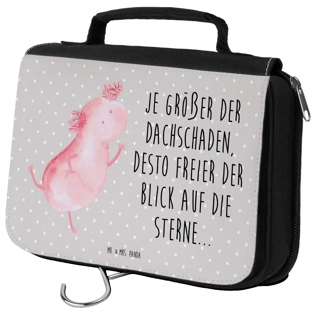 Kulturbeutel Axolotl Tanzen Kulturbeutel, Zum Aufhängen, Waschtasche, Kosmetiktasche, Damen, Herren, Aufbewahrungstasche, Schminktasche, Kosmetikbeutel, Organizer, Kulturtasche, Schminkutensil, Axolotl, Molch, Axolot, Schwanzlurch, Lurch, Lurche, Dachschaden, Sterne, verrückt, Freundin, beste Freundin