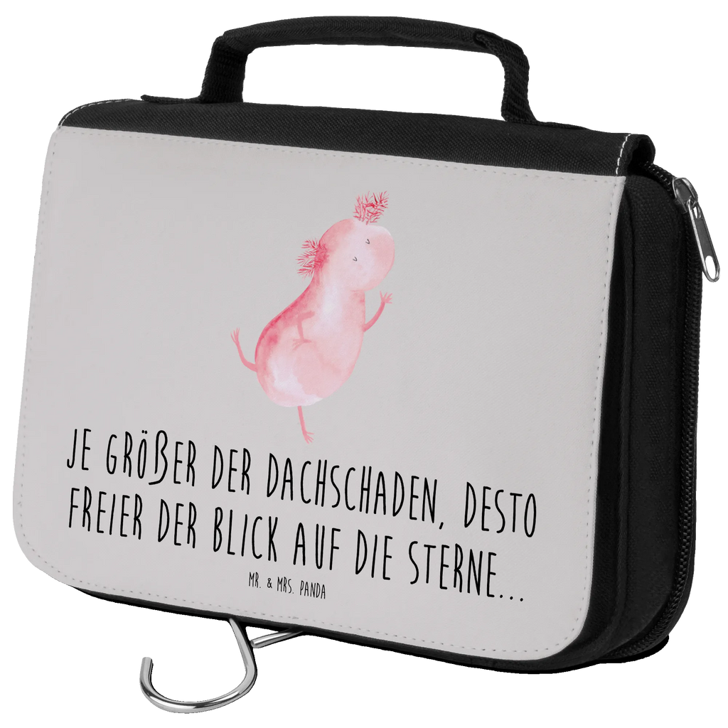 Kulturbeutel Axolotl Tanzen Kulturbeutel, Zum Aufhängen, Waschtasche, Kosmetiktasche, Damen, Herren, Aufbewahrungstasche, Schminktasche, Kosmetikbeutel, Organizer, Kulturtasche, Schminkutensil, Axolotl, Molch, Axolot, Schwanzlurch, Lurch, Lurche, Dachschaden, Sterne, verrückt, Freundin, beste Freundin