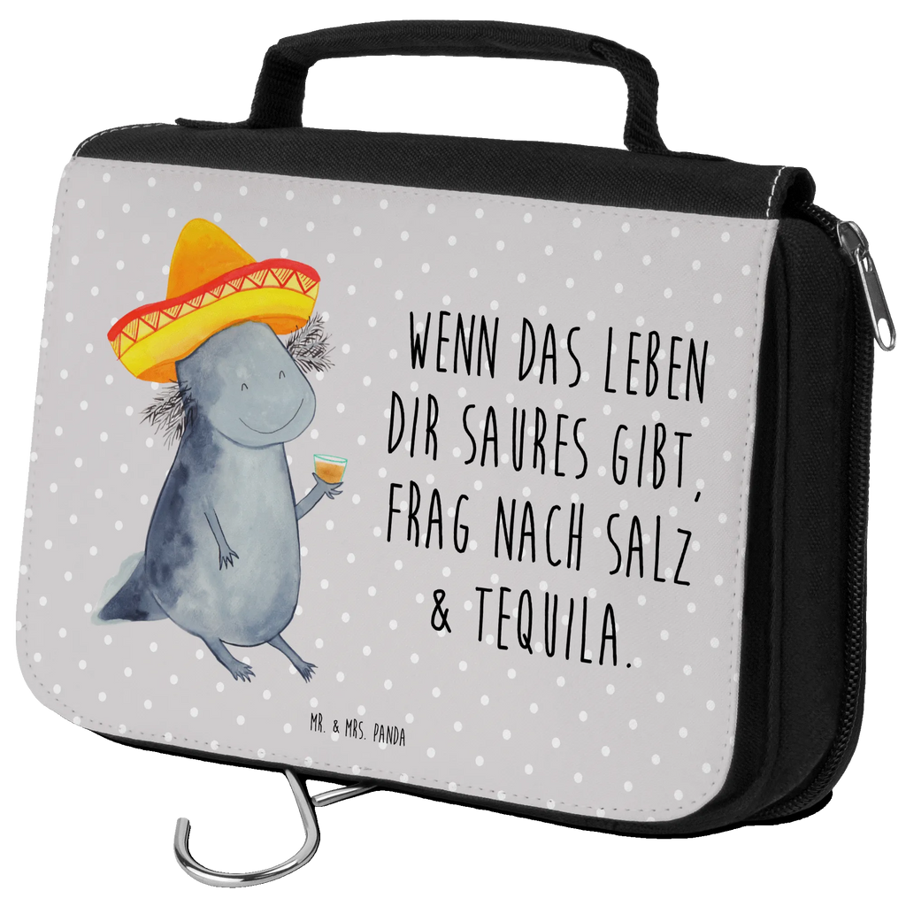 Kulturbeutel Axolotl Tequila Kulturbeutel, Zum Aufhängen, Waschtasche, Kosmetiktasche, Damen, Herren, Aufbewahrungstasche, Schminktasche, Kosmetikbeutel, Organizer, Kulturtasche, Schminkutensil, Axolotl, Molch, Mexico, Mexiko, Sombrero, Zitrone, Tequila, Motivation, Spruch, Schwanzlurch, Lurch, Lurche, Axolot, Feuerdrache, Feuersalamander