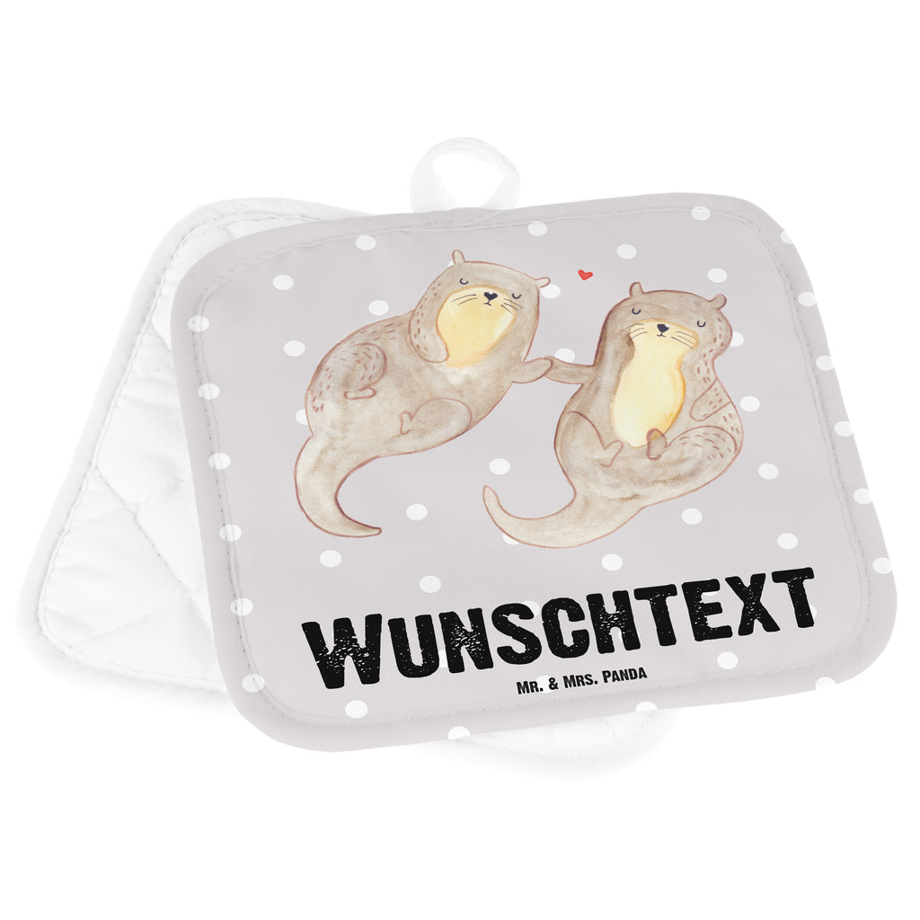 Personalisierte Topflappen Otter händchenhaltend Topflappen personalisiert, Personalisierte Topfuntersetzer, Personalisierter Ofenhandschuh, Topflappen Set personalisiert, Topflappen mit Namen, Namensaufdruck, Otter, Fischotter, Seeotter, Otter Seeotter See Otter