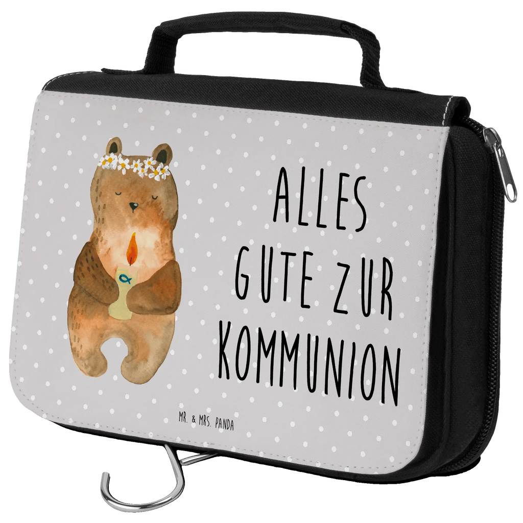 Kulturbeutel Bär Kommunion Kulturbeutel, Zum Aufhängen, Waschtasche, Kosmetiktasche, Damen, Herren, Aufbewahrungstasche, Schminktasche, Kosmetikbeutel, Organizer, Kulturtasche, Schminkutensil, Bär, Teddy, Teddybär, Kommunion, Gottes Segen, Taufkerze, katholisch