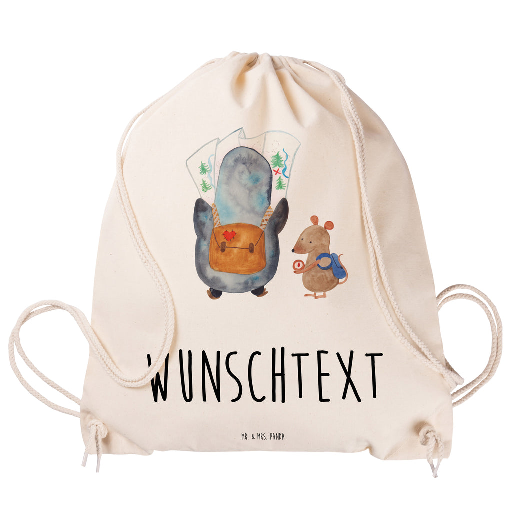 Personalisierter Sportbeutel Pinguin & Maus Wanderer Personalisierter Sportbeutel, Personalisierter Beutel, Personalisierte Sporttasche, Personalisierter Tasche, Personalisierter Stoffbeutel, Personalisierter Sportbeutel Kinder, Sportbeutel mit Namen, Turnbeutel mit Namen, Beutel mit Namen, Sporttasche mit Namen, Tasche mit Namen, Stoffbeutel mit Namen, Sportbeutel Kinder mit Namen, Wunschtext, Wunschnamen, Personalisierbar, Personalisierung, Pinguin, Pinguine, Abenteurer, Abenteuer, Roadtrip, Ausflug, Wanderlust, wandern