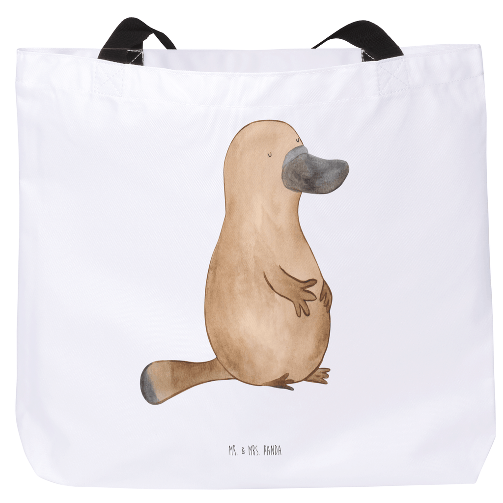 Shopper Schnabeltier Mut Beutel, Einkaufstasche, Tasche, Strandtasche, Einkaufsbeutel, Shopper, Schultasche, Freizeittasche, Tragebeutel, Schulbeutel, Alltagstasche, Meerestiere, Meer, Urlaub, Schnabeltier, Mut, mutig, Lebensweisheit, Schnabeltiere, Motivation, Training, Büro, Arbeit, Neuanfang, Neustart, Weltreise, Raodtrip