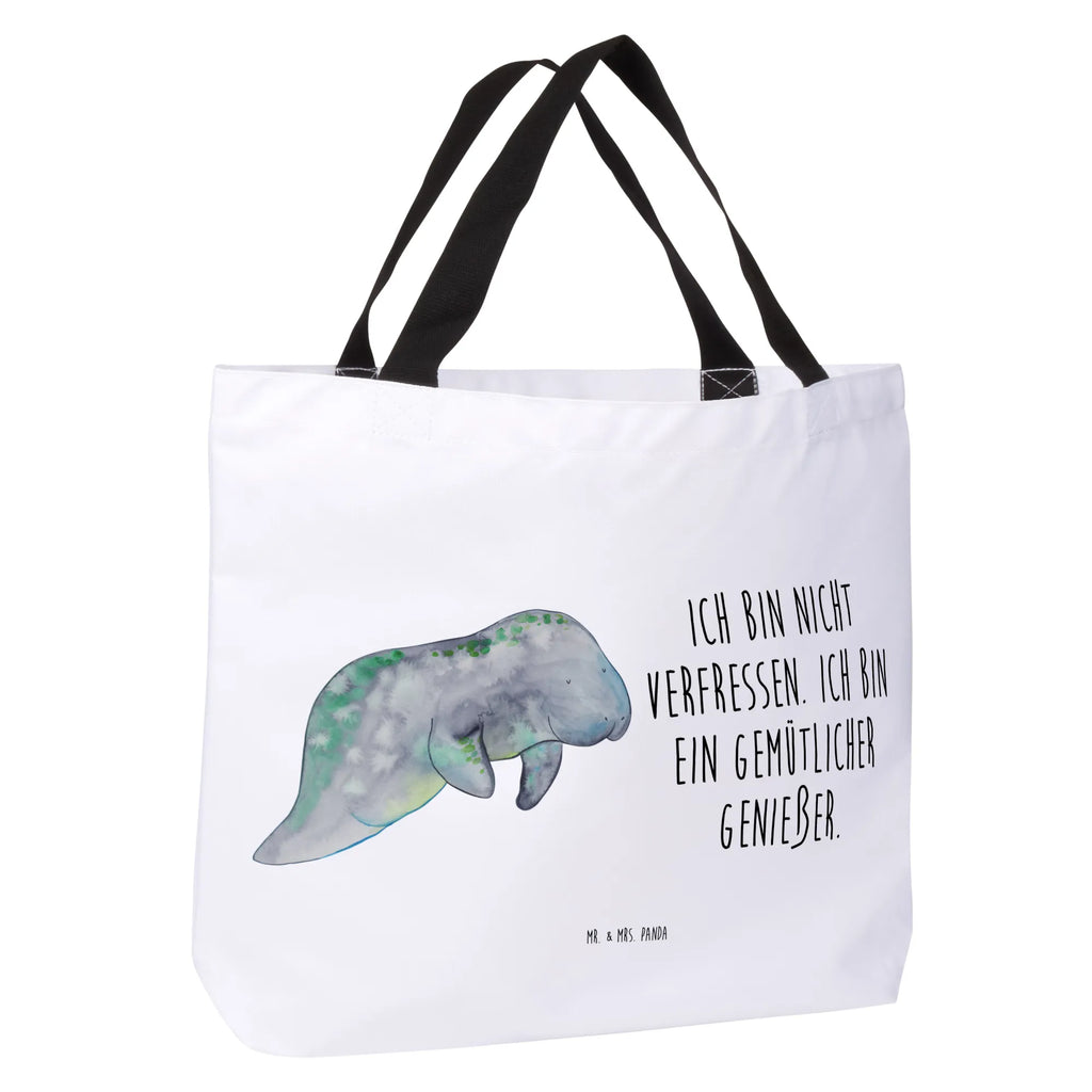 Shopper Seekuh chillt Beutel, Einkaufstasche, Tasche, Strandtasche, Einkaufsbeutel, Shopper, Schultasche, Freizeittasche, Tragebeutel, Schulbeutel, Alltagstasche, Meerestiere, Meer, Urlaub, Seekuh, Seekühe, Diät, Abnehmen, Zucker, Diätwahn, Essen, Süßigkeiten