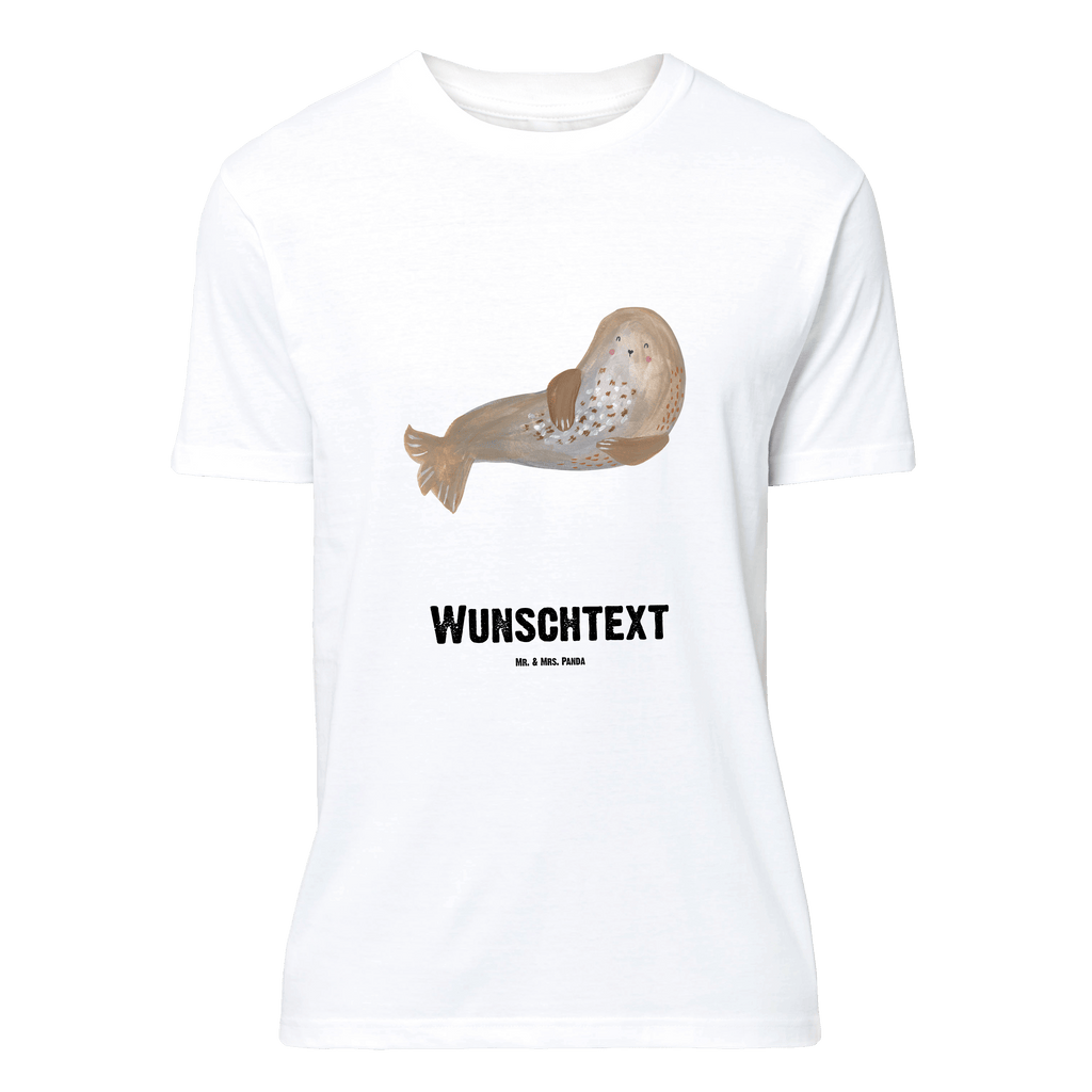 Personalisiertes T-Shirt Robbe lachend T-Shirt Personalisiert, T-Shirt mit Namen, T-Shirt mit Aufruck, Männer, Frauen, Tiermotive, Gute Laune, lustige Sprüche, Tiere, Robbe, Robben, Seehund, Strand, Meerestier, Ostsee, Nordsee