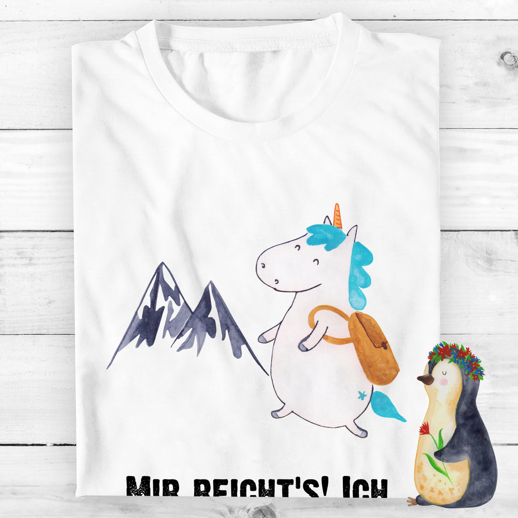 T-Shirt Standard Einhorn Bergsteiger T-Shirt, Shirt, Tshirt, Lustiges T-Shirt, T-Shirt mit Spruch, Party, Junggesellenabschied, Jubiläum, Geburstag, Herrn, Damen, Männer, Frauen, Schlafshirt, Nachthemd, Sprüche, Einhorn, Einhörner, Einhorn Deko, Pegasus, Unicorn, Bergsteiger, Abenteuer, Berge, Abenteurer, Weltenbummler, Weltreise, Reisen, Urlaub, Entdecker