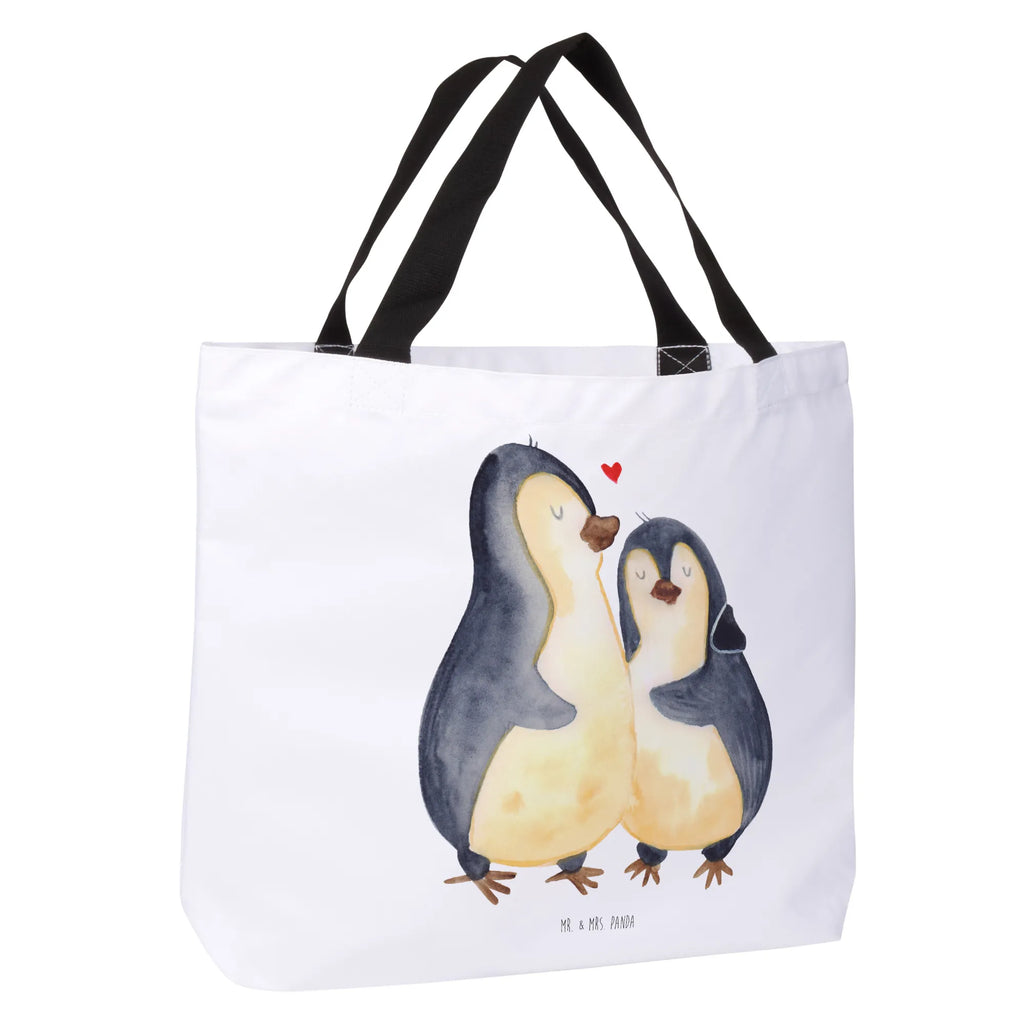 Shopper Pinguin umarmen Beutel, Einkaufstasche, Tasche, Strandtasche, Einkaufsbeutel, Shopper, Schultasche, Freizeittasche, Tragebeutel, Schulbeutel, Alltagstasche, Pinguin, Liebe, Liebespaar, Liebesbeweis, Liebesgeschenk, Verlobung, Jahrestag, Hochzeitstag, Hochzeit, Hochzeitsgeschenk