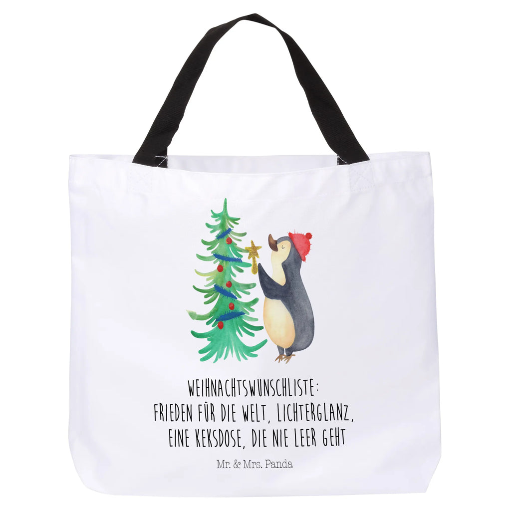 Shopper Pinguin Weihnachtsbaum Beutel, Einkaufstasche, Tasche, Strandtasche, Einkaufsbeutel, Shopper, Schultasche, Freizeittasche, Tragebeutel, Schulbeutel, Alltagstasche, Winter, Weihnachten, Weihnachtsdeko, Nikolaus, Advent, Heiligabend, Wintermotiv, Pinguin