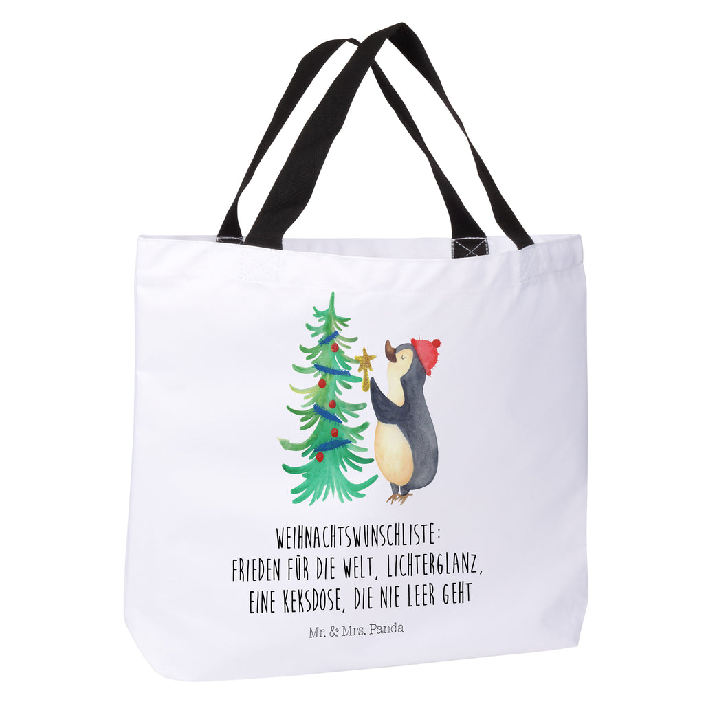 Shopper Pinguin Weihnachtsbaum Beutel, Einkaufstasche, Tasche, Strandtasche, Einkaufsbeutel, Shopper, Schultasche, Freizeittasche, Tragebeutel, Schulbeutel, Alltagstasche, Winter, Weihnachten, Weihnachtsdeko, Nikolaus, Advent, Heiligabend, Wintermotiv, Pinguin