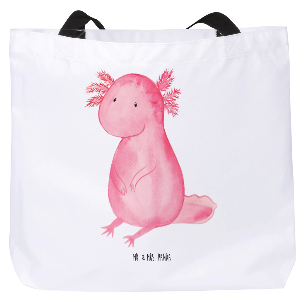 Shopper Axolotl null Beutel, Einkaufstasche, Tasche, Strandtasche, Einkaufsbeutel, Shopper, Schultasche, Freizeittasche, Tragebeutel, Schulbeutel, Alltagstasche, Axolotl, Molch, Axolot, vergnügt, fröhlich, zufrieden, Lebensstil, Weisheit, Lebensweisheit, Liebe, Freundin