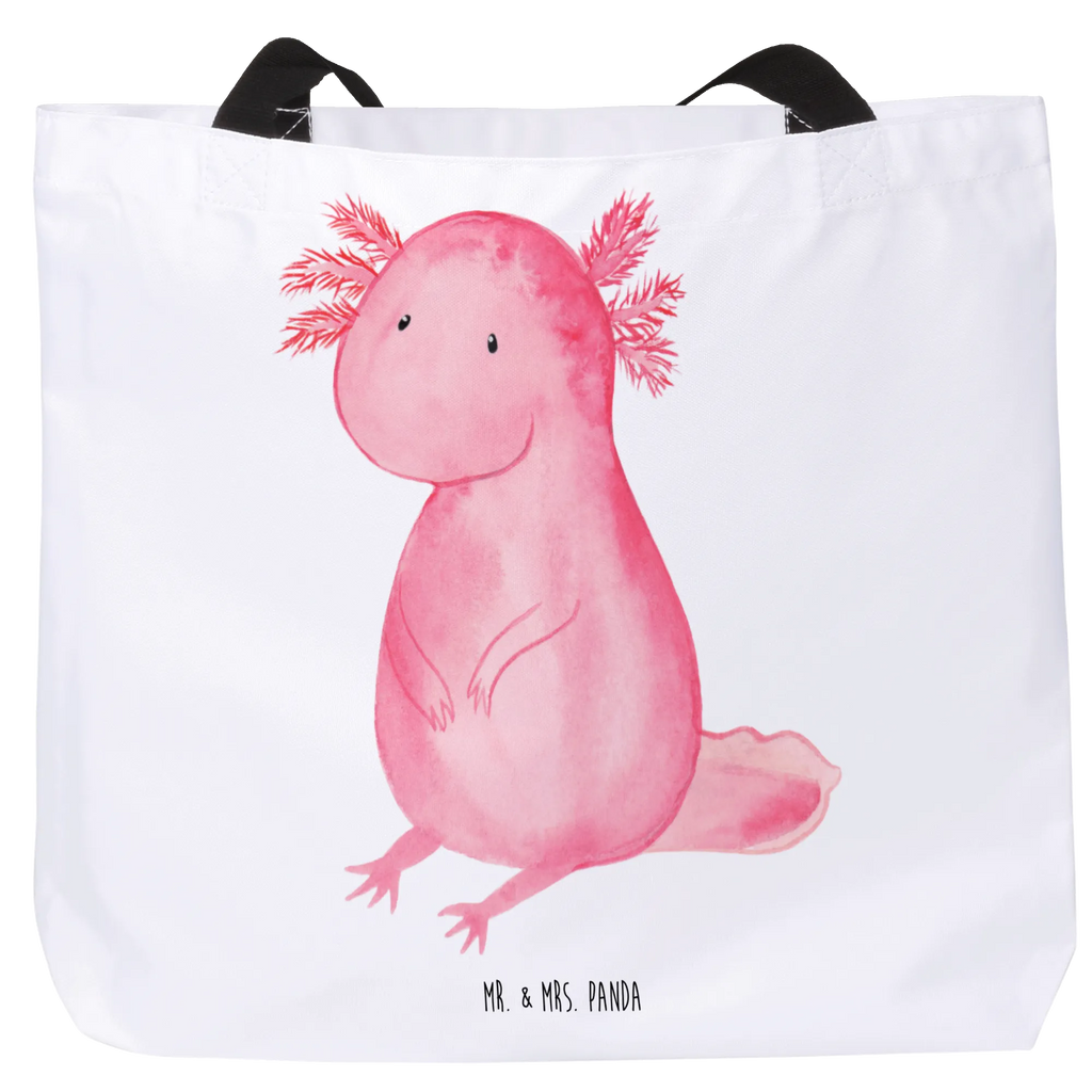 Shopper Axolotl null Beutel, Einkaufstasche, Tasche, Strandtasche, Einkaufsbeutel, Shopper, Schultasche, Freizeittasche, Tragebeutel, Schulbeutel, Alltagstasche, Axolotl, Molch, Axolot, vergnügt, fröhlich, zufrieden, Lebensstil, Weisheit, Lebensweisheit, Liebe, Freundin